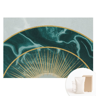 Papier peint photographique sur tissu non tissé Demi-cercle décoratif en marbre vert