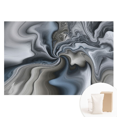 Papier peint photo intissé à motif de tourbillons abstraits gris