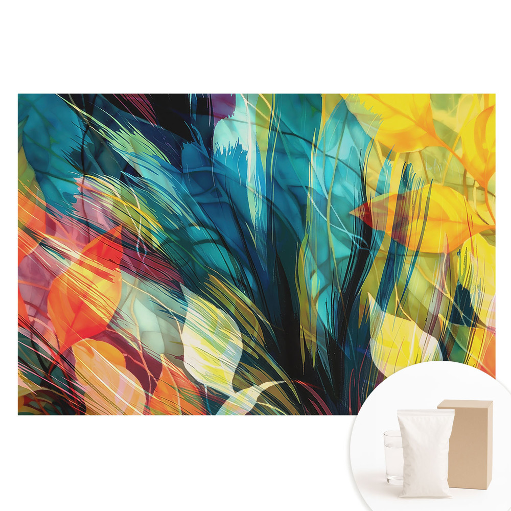 Papier peint photo grand format pour le mur abstraction de feuille colorée