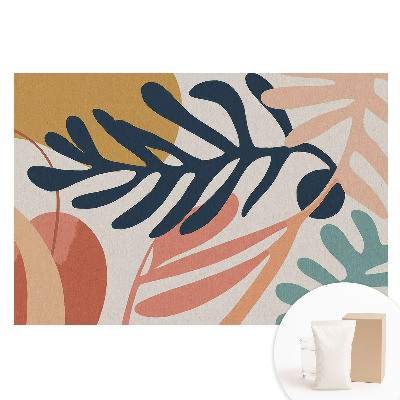 Papier peint intissé Formes abstraites de feuilles aux couleurs vibrantes