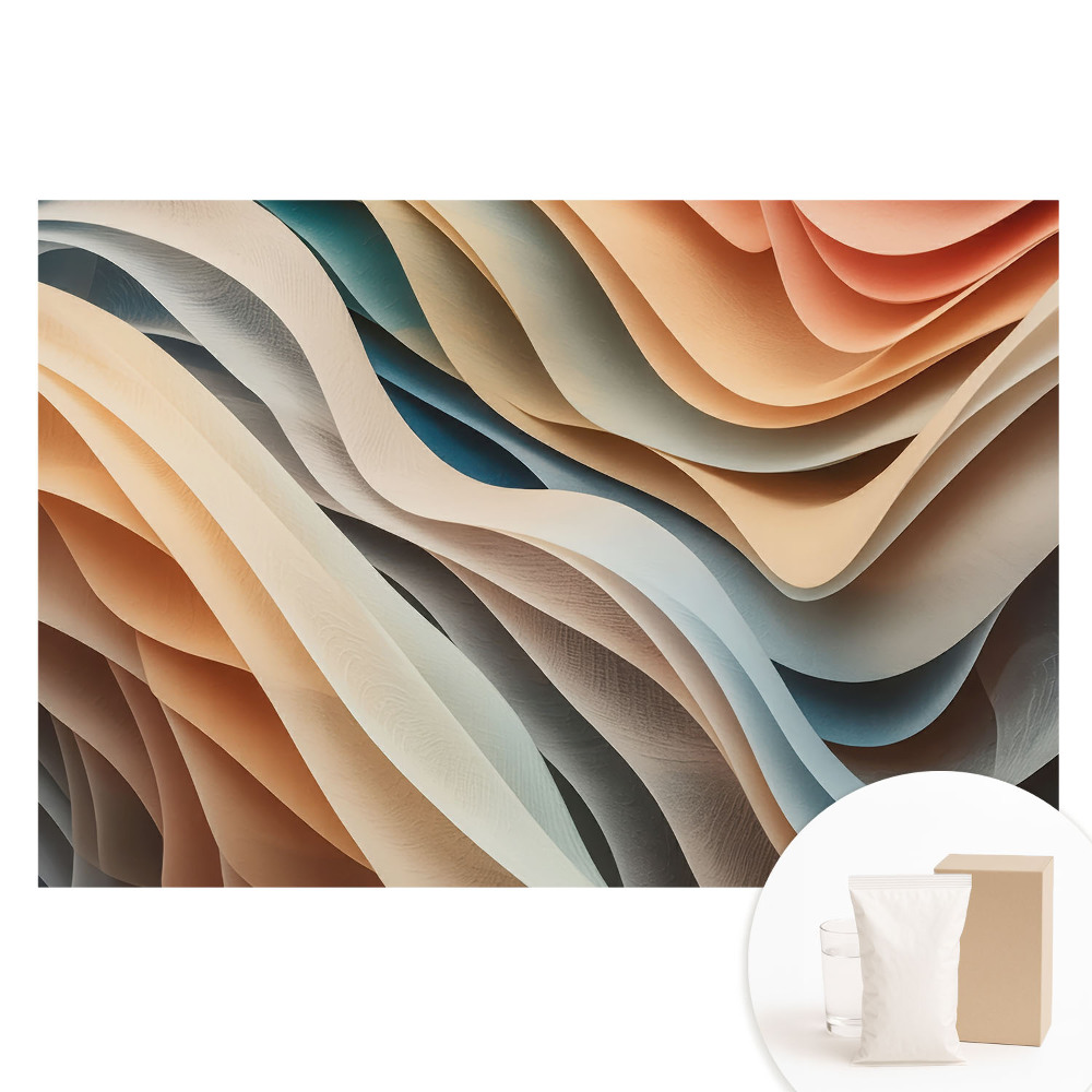 Papier peint photo sur intissé abstraction vagues pastel