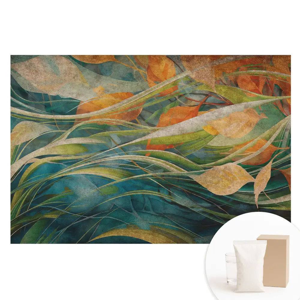 Papier peint intissé à motif de feuilles naturelles sur l'eau