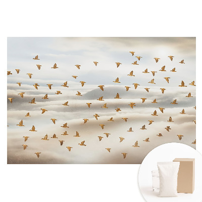 Papier peint photo sur tissu non tissé représentant des oiseaux volant dans les nuages