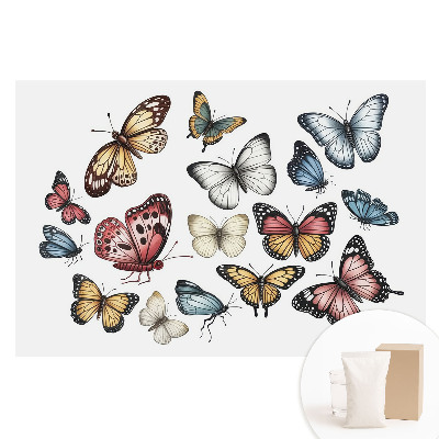 Papier peint photographique sur tissu non tissé Des papillons colorés se dispersent harmonieusement