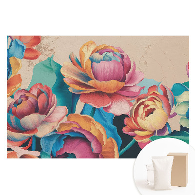 Papier peint photo grand format Fleurs rétro énergiques