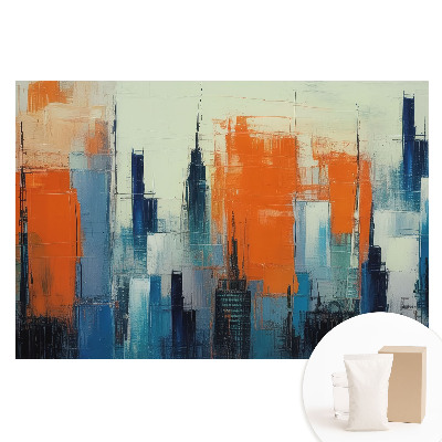 Papier peint photo sur intissé motifs de bâtiments abstraits aux couleurs vives