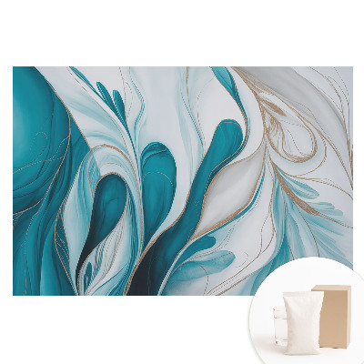 Papier peint intissé à motifs liquides abstraits bleus