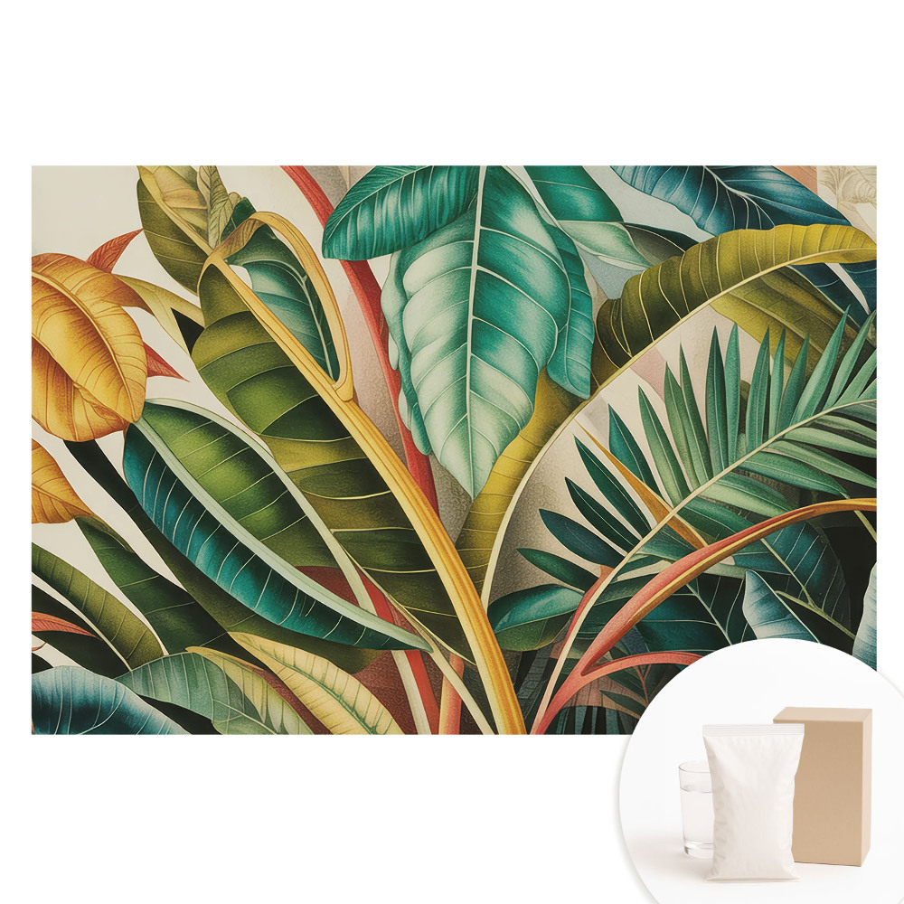 Papier peint photo grand format pour le mur Feuilles colorées dans un style moderne