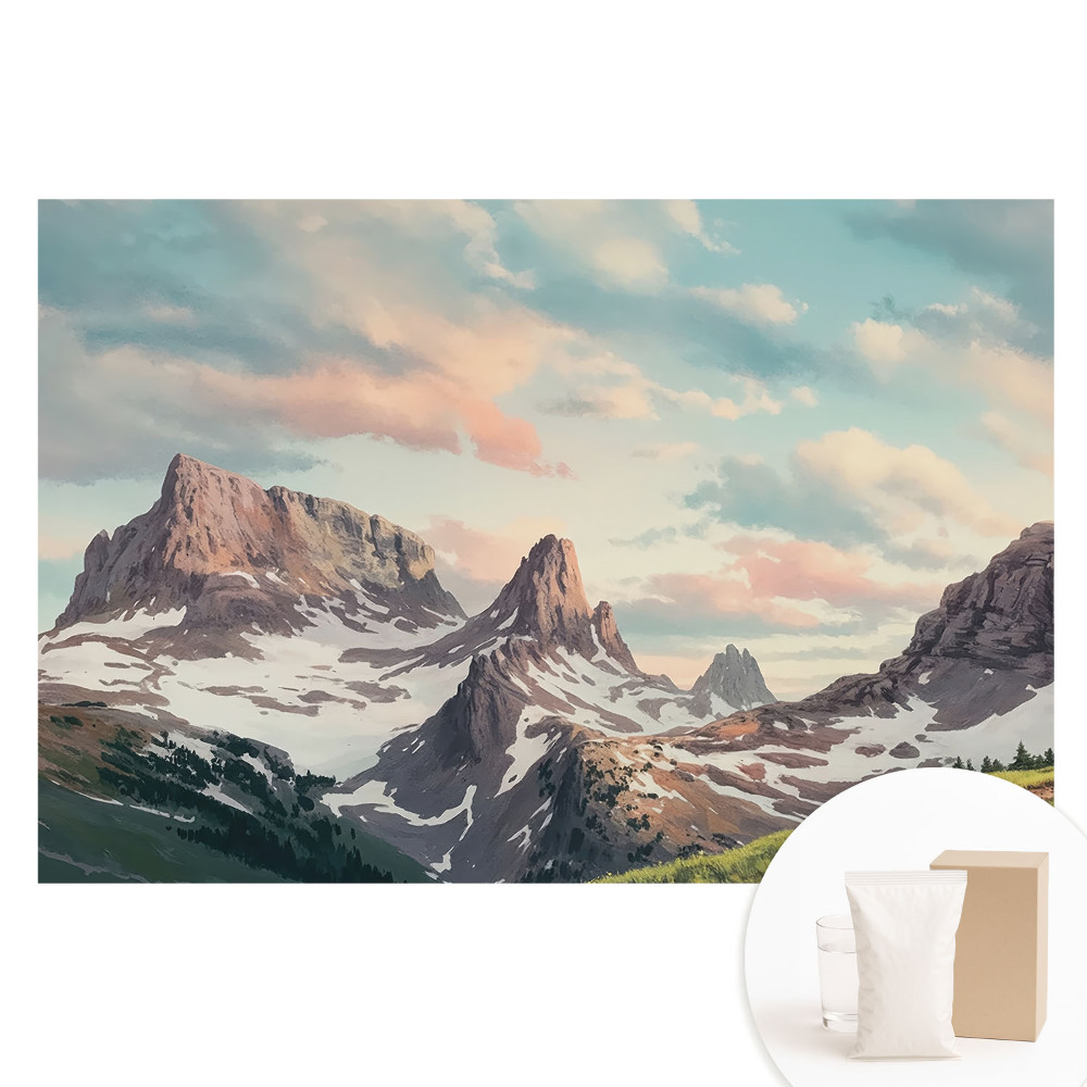 Papier peint photo sur tissu non tissé Paysages de montagne pittoresques avec des nuages