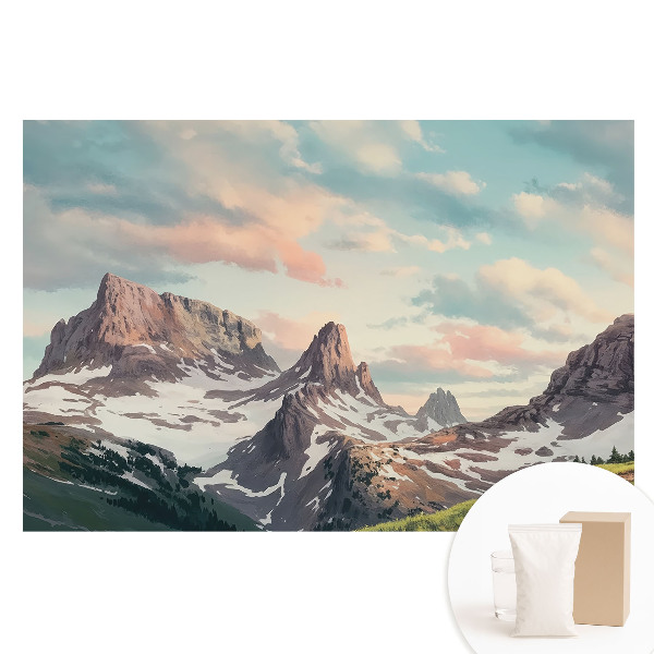 Papier peint photo sur tissu non tissé Paysages de montagne pittoresques avec des nuages
