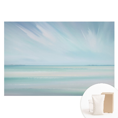 Papier peint intissé panoramique Harmonie du ciel et de la mer aux teintes pastel