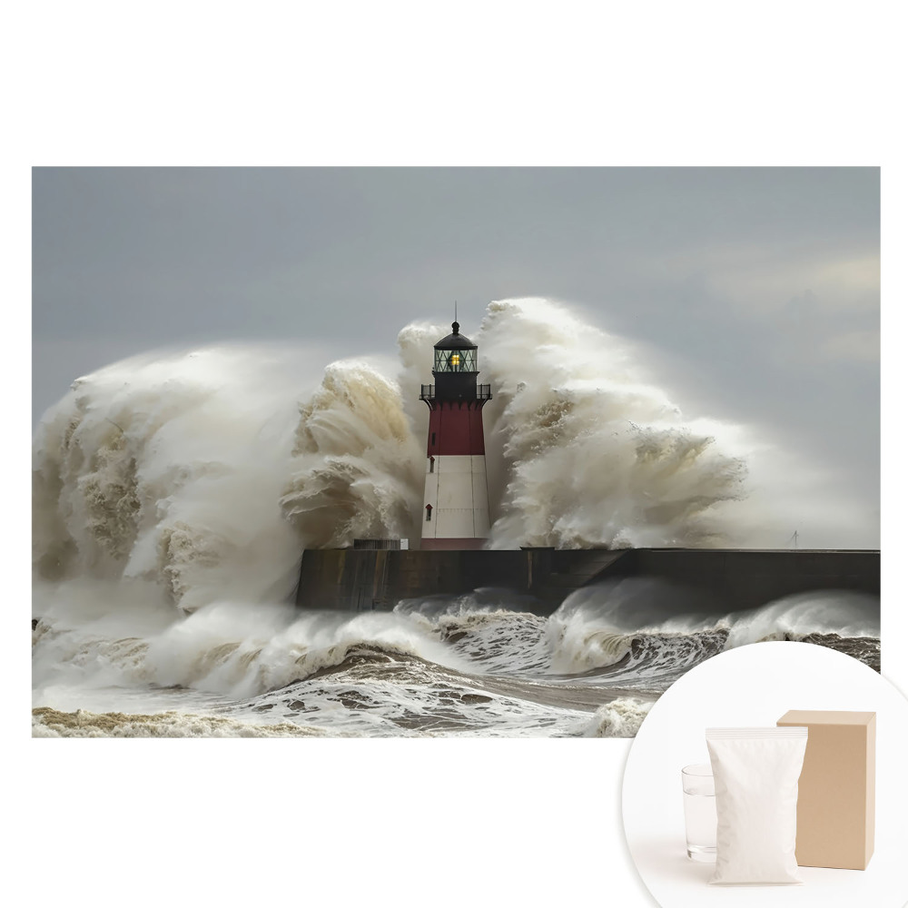 Papier peint photo sur tissu non tissé Phare orageux