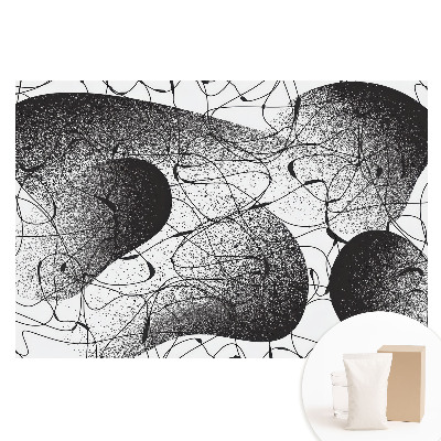 Papier peint photo sur tissu non tissé à motif de lignes noires sur fond blanc