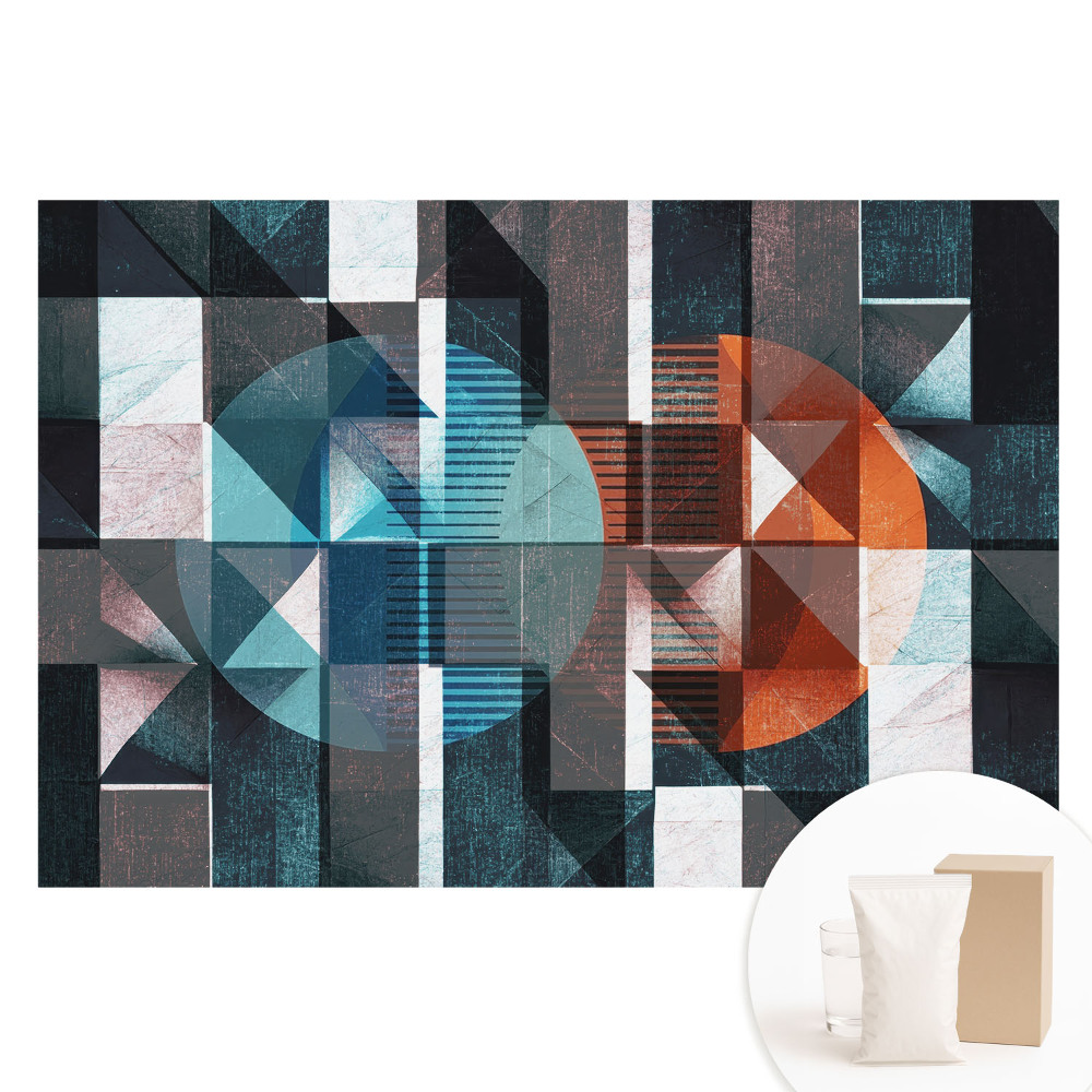 Papier peint photographique sur tissu non tissé Motif géométrique animé par des couleurs dynamiques