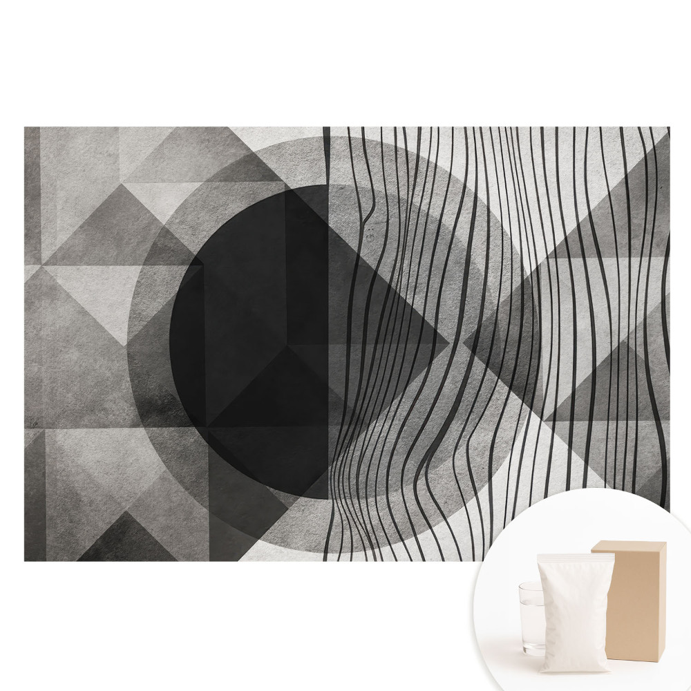 Papier peint intissé imprimé Motifs géométriques élégants dans des tons de gris