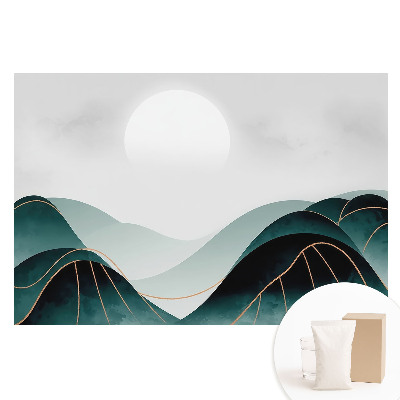 Papier peint photo intissé Paysage moderne aux collines verdoyantes