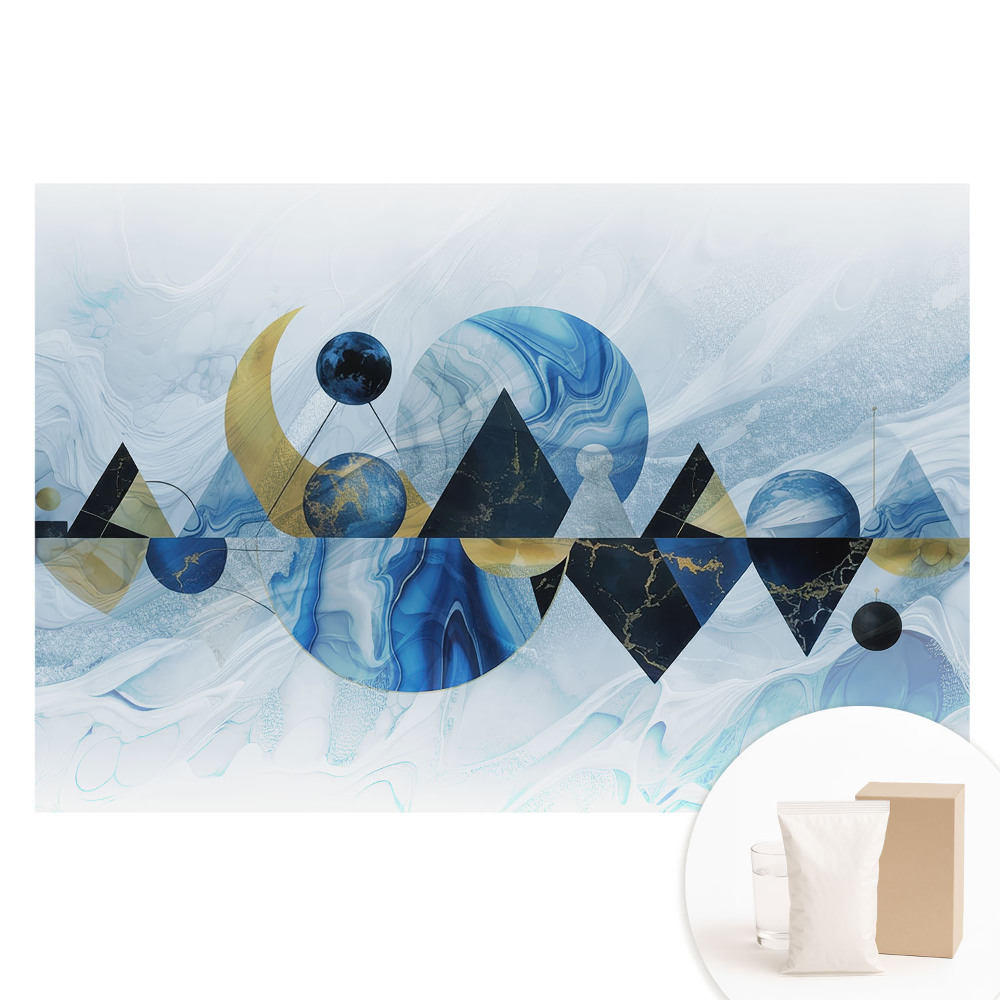 Papier peint intissé à motifs géométriques bleus