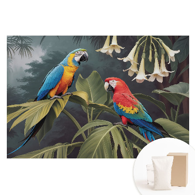 Papier peint panoramique intissé Perroquets tropicaux aux couleurs exotiques