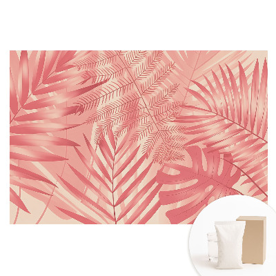 Papier peint photo sur tissu non tissé Harmonies roses de feuilles exotiques
