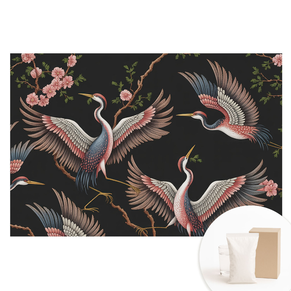 Papier peint photo grand format pour le mur Oiseaux et fleurs sur fond de nature