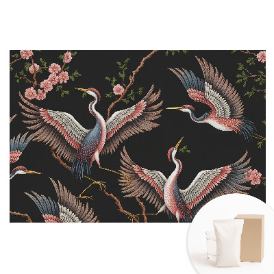 Papier peint photo grand format pour le mur Oiseaux et fleurs sur fond de nature