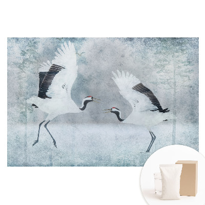 Papier peint photographique intissé Des grues élégantes dans un cadre délicat