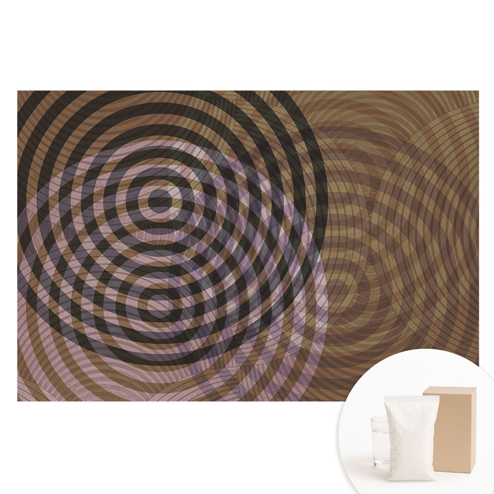 Papier peint photo sur tissu non tissé motif cercles concentriques rétro moderne