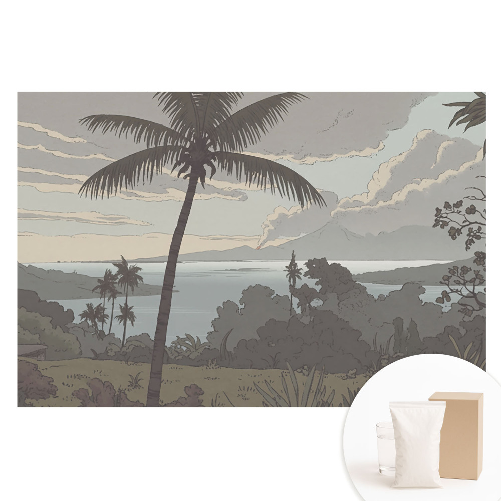 Papier peint intissé imprimé Palmiers paisibles au bord de la mer