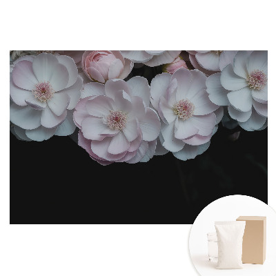 Papier peint intissé à motif de fleurs romantiques aux couleurs subtiles