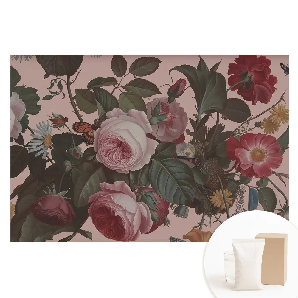 Papier peint photo grand format Fleurs et papillons, l'harmonie de la nature