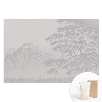 Papier peint photo sur tissu non tissé Paysage d'un château parmi les arbres