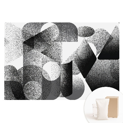 Papier peint photo imprimé sur tissu non tissé formes géométriques abstraites noires et grises