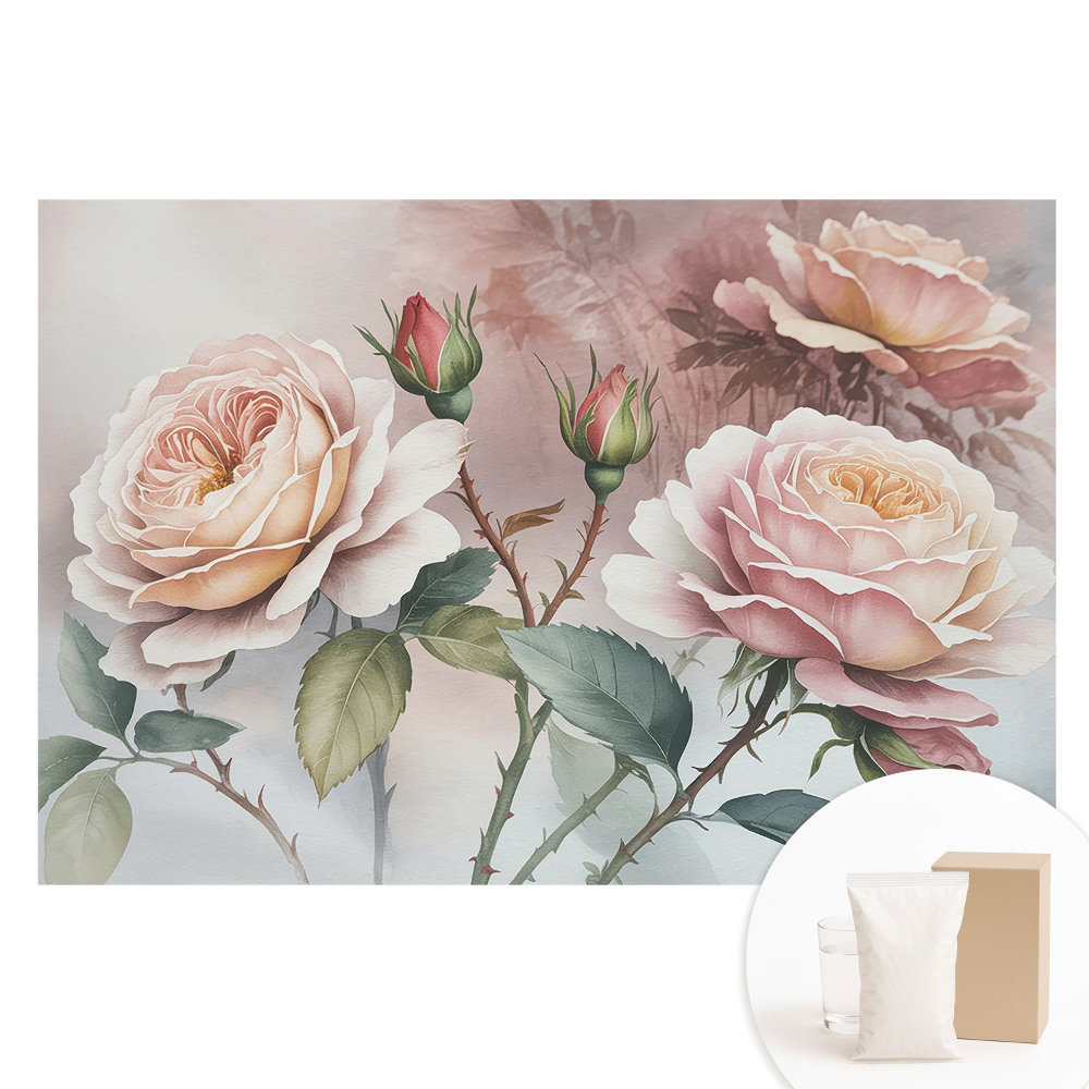 Papier peint photographique intissé fleurs romantiques élégance classique délicatesse