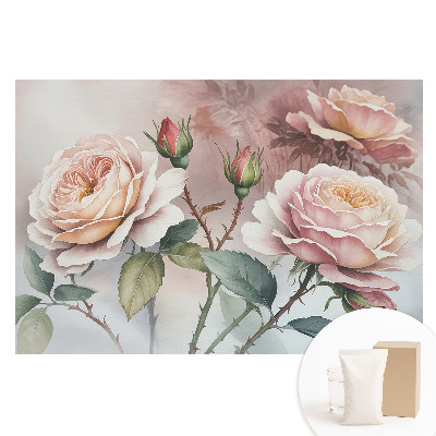 Papier peint photographique intissé fleurs romantiques élégance classique délicatesse