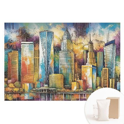 Papier peint photo grand format pour le mur Les gratte-ciel colorés de la ville de l'énergie