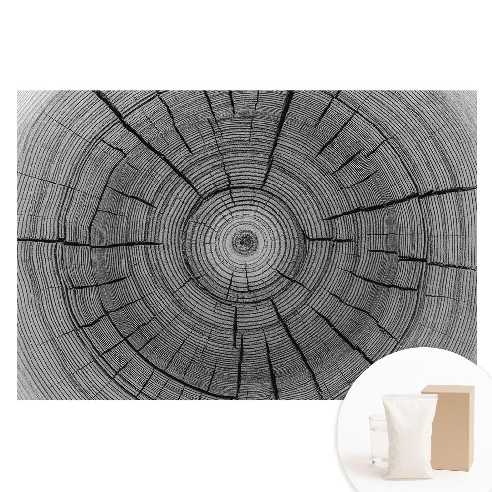 Papier peint intissé imprimé Composition symétrique de cercles en bois