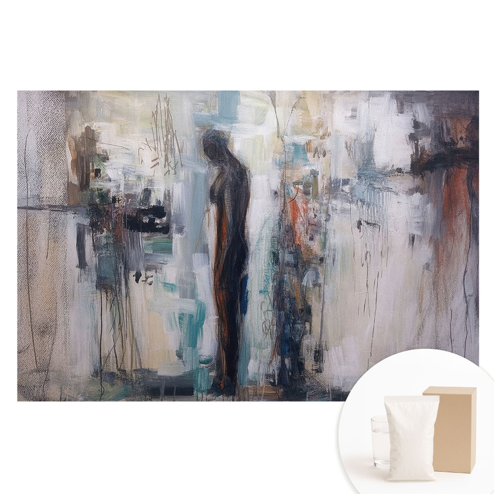 Papier peint photo imprimé sur tissu non tissé Silhouette abstraite aux couleurs douces