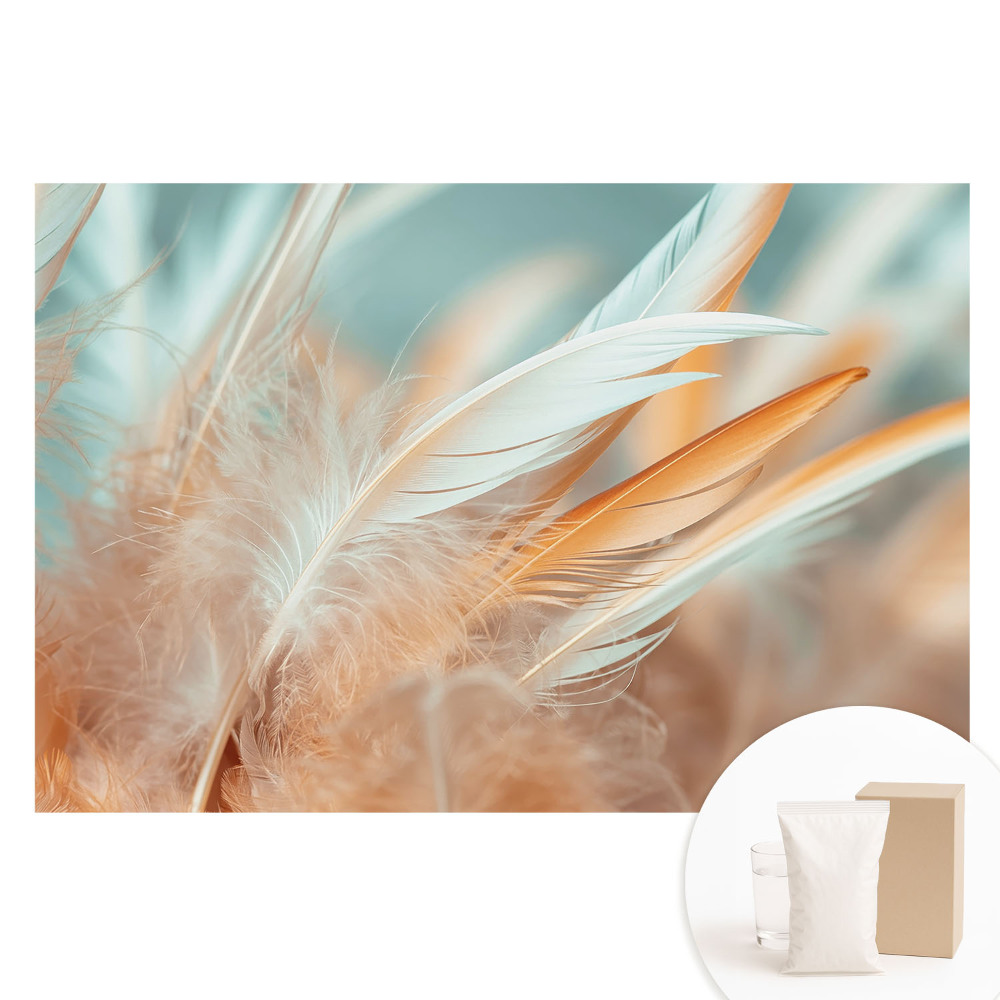 Papier peint intissé Plumes pastel en harmonie