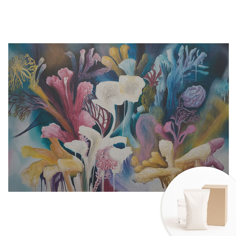 Papier peint photo grand format pour le mur Paysage coloré de fleurs abstraites