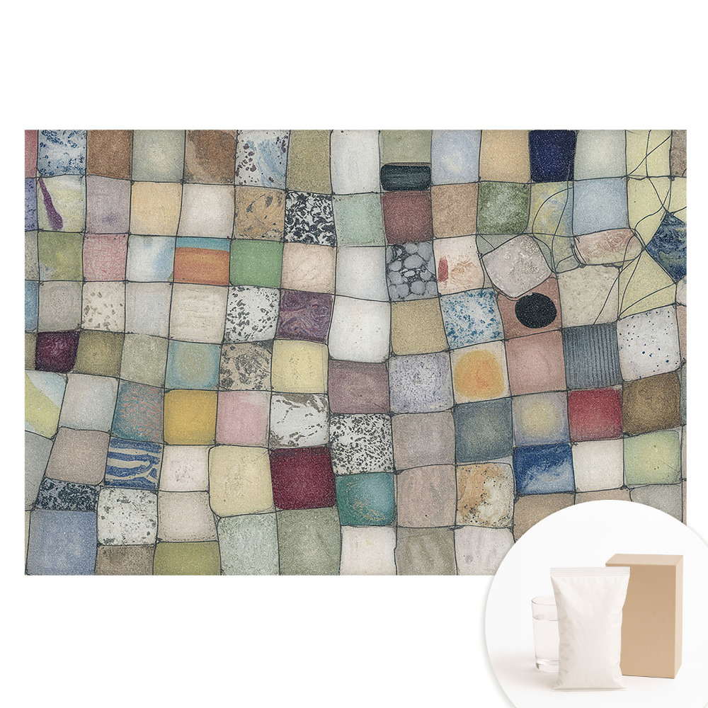 Papier peint intissé à motif de carrés abstraits colorés