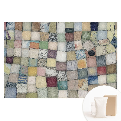 Papier peint intissé à motif de carrés abstraits colorés
