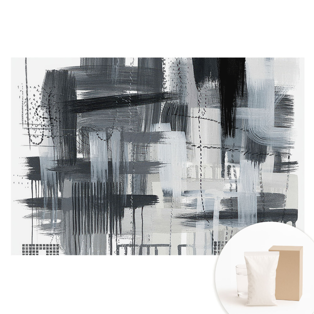 Papier peint photographique sur tissu non tissé Abstraction monochrome des traits