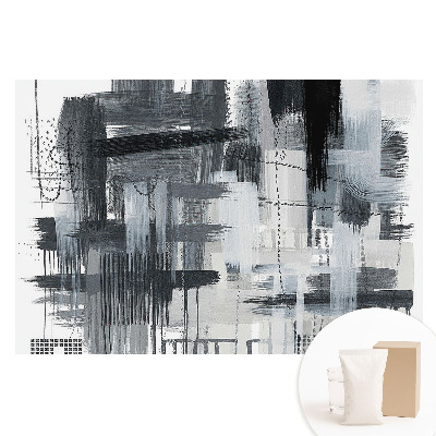 Papier peint photographique sur tissu non tissé Abstraction monochrome des traits