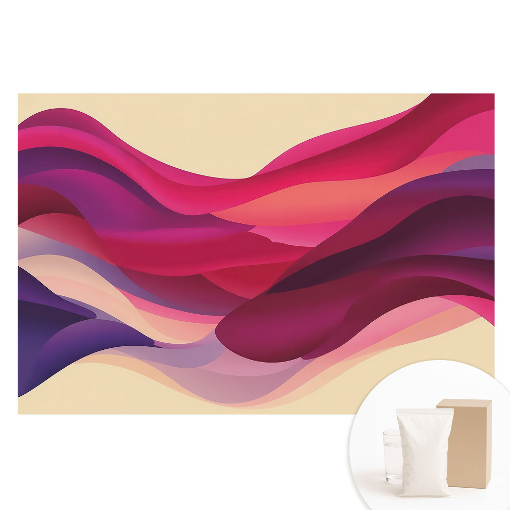 Papier peint intissé imprimé Vagues colorées et formes abstraites