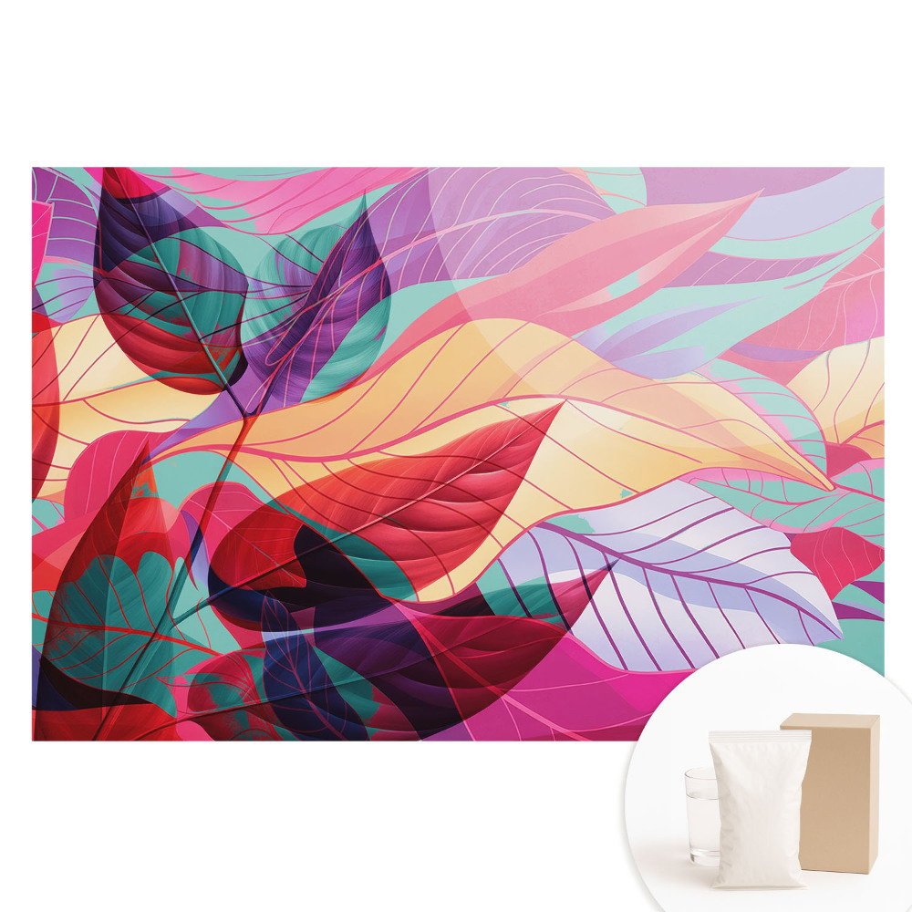 Papier peint photographique intissé Feuilles colorées dans un style abstrait