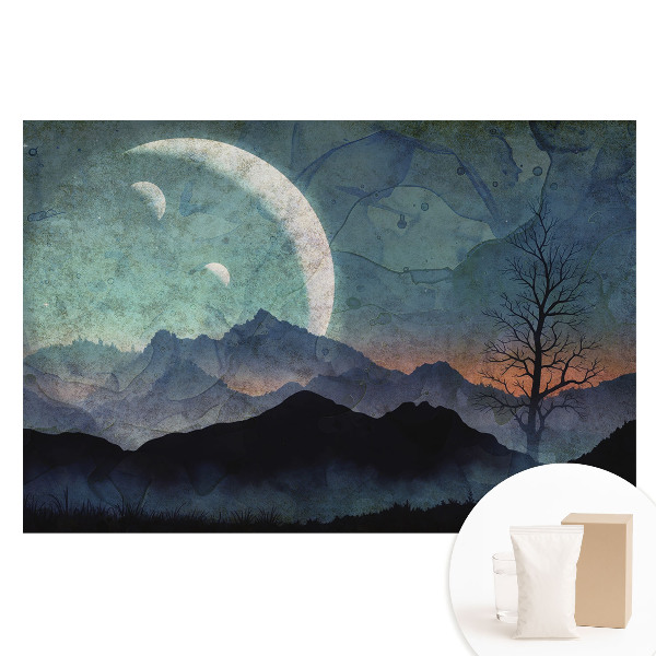 Papier peint photographique sur tissu non tissé Montagnes et lunes mystérieuses