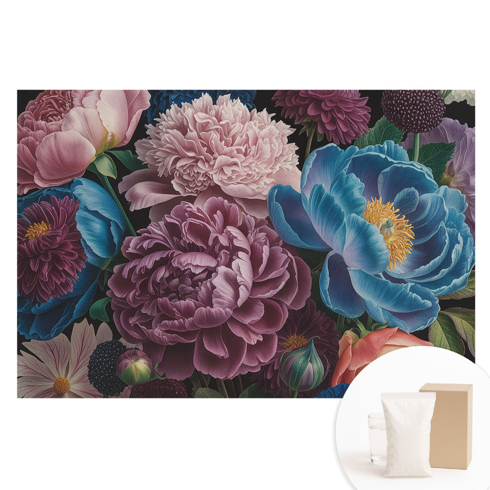 Papier peint intissé à motif floral multicolore