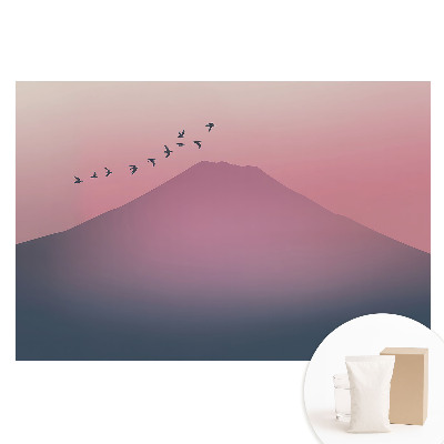Papier peint photographique sur tissu non tissé Montagnes aux teintes pastel au coucher du soleil