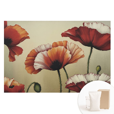 Papier peint photographique sur tissu non tissé Fleurs de coquelicot dans un style classique
