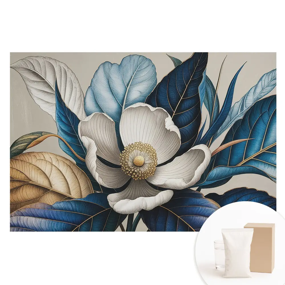 Papier peint intissé photographique Fleurs et feuilles style moderne